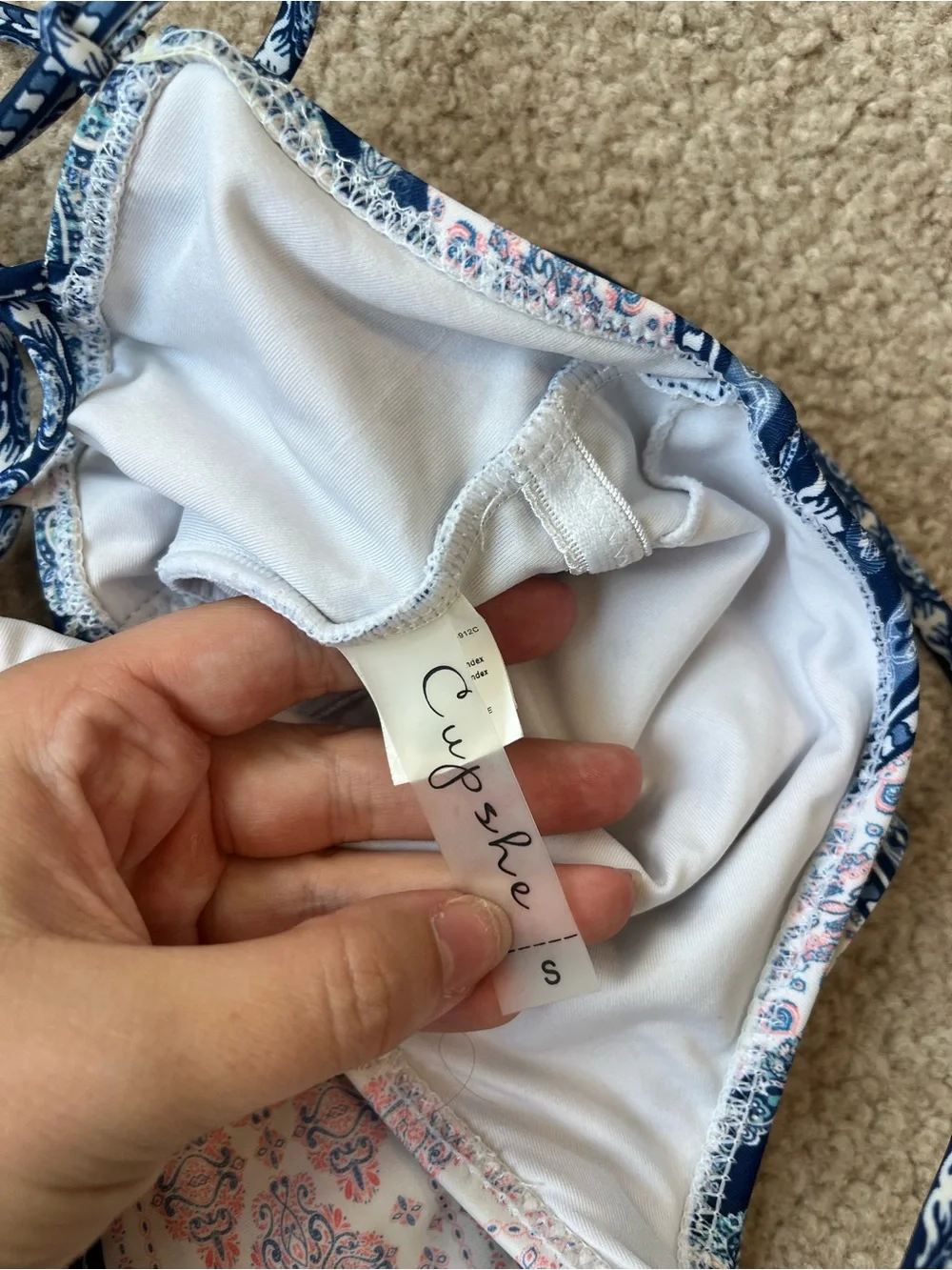 Cupshe Blue & Pink Striped Print One-Piece Swimsuit